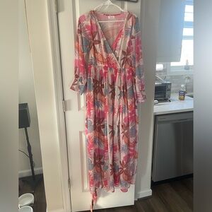 Pink Lily Colorful Floral Dress